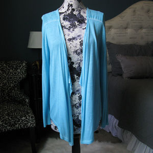 NWT Chico's Long Sleeve Cardigan Aqua Tie-Dye